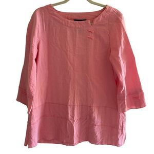 Ali Miles Bubble Gum Pink Tunic Top Women’s Size Medium Lagenlook Oversized